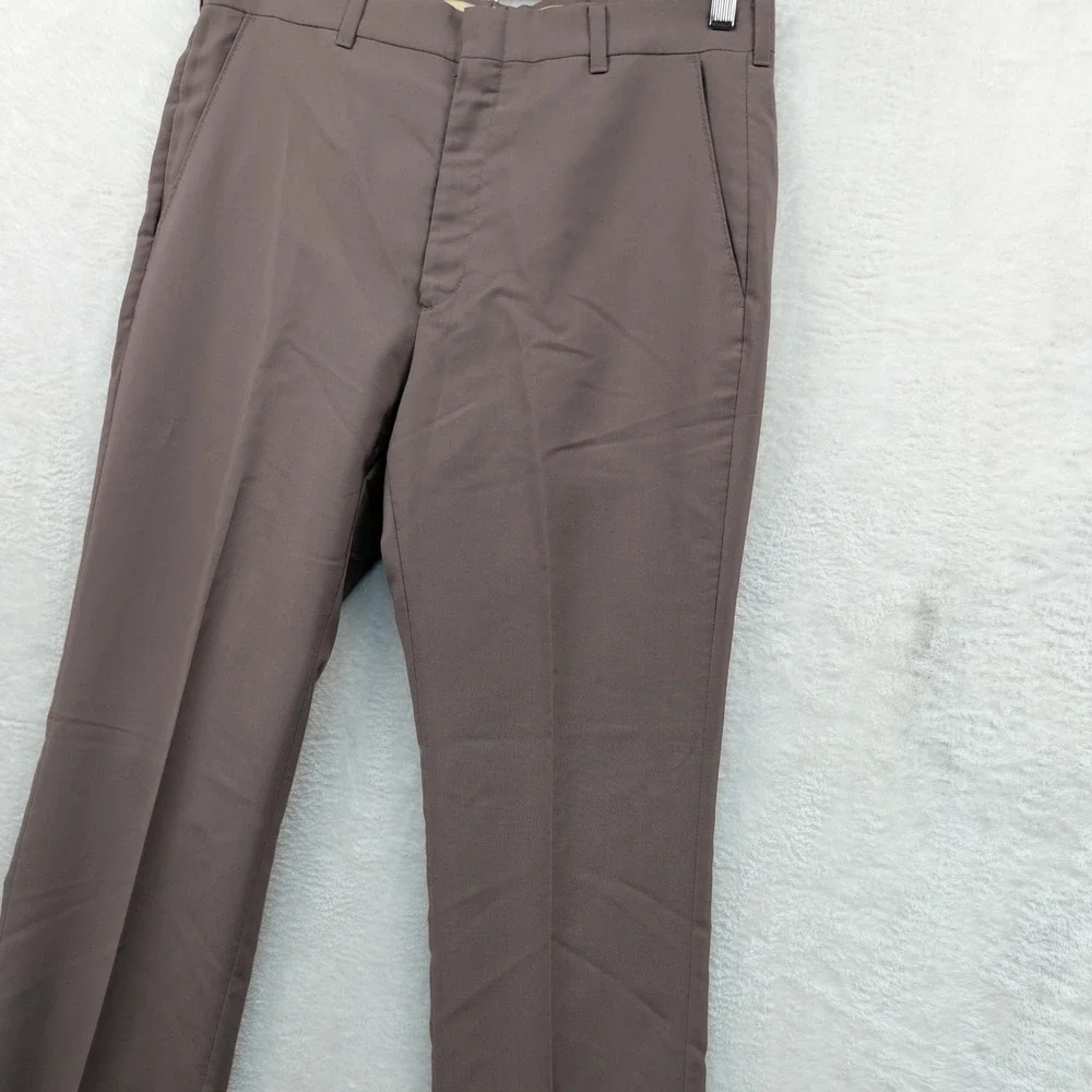 VTG Levi Strauss Trousers Men's 34x32 Brown Talon Zip Flare Straight Leg 70s